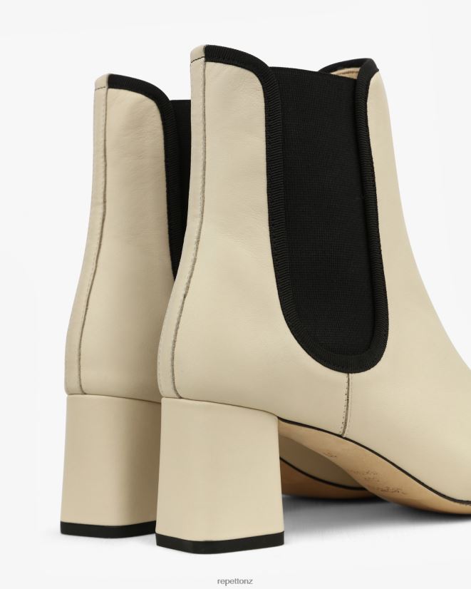 Repetto Women Melissa Ankle Boots Swan Beige And Black Footwear PDFBZN193
