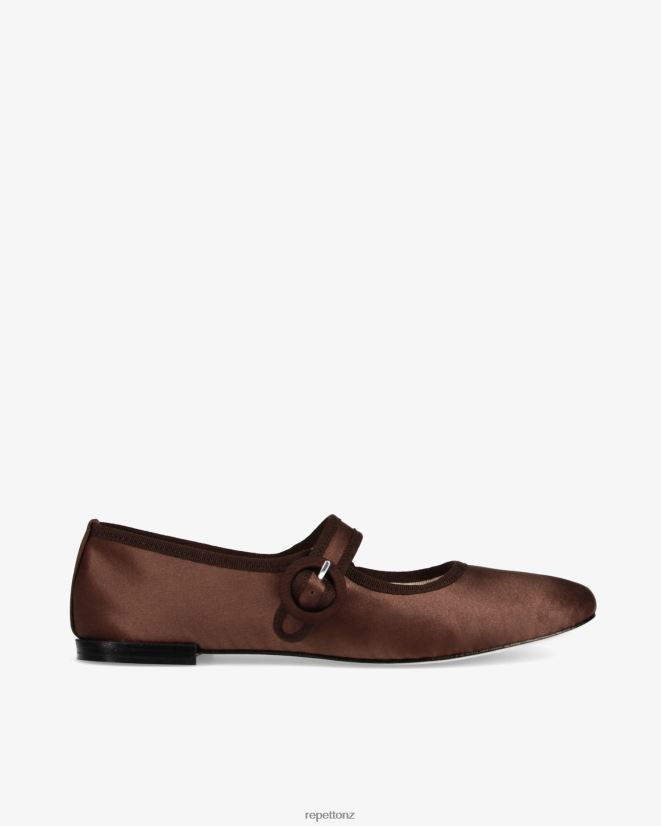 Repetto Women Georgia Mary Janes - Satin Mocha Brown Footwear PDFBZN150