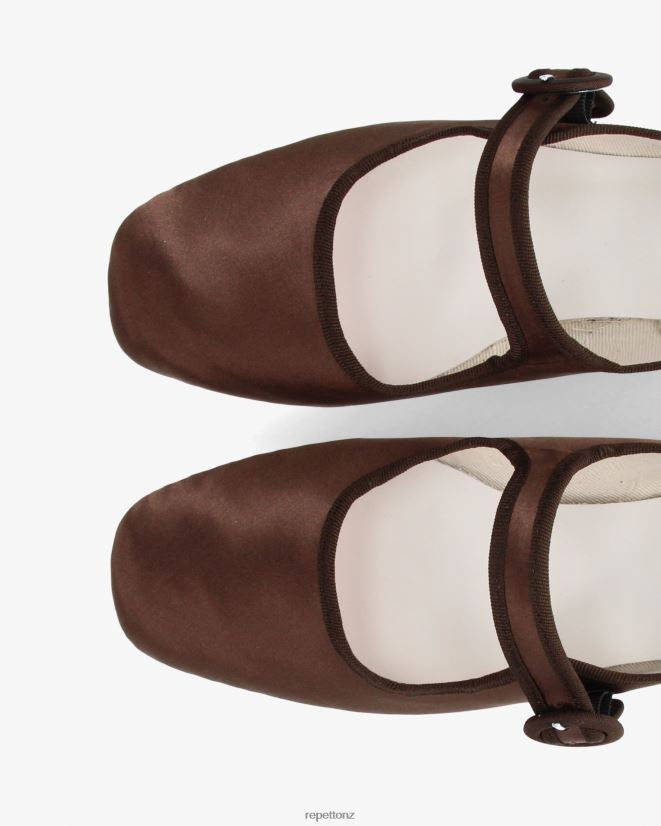 Repetto Women Georgia Mary Janes - Satin Mocha Brown Footwear PDFBZN150
