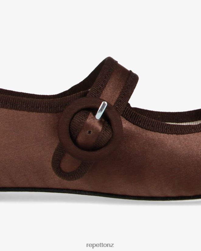 Repetto Women Georgia Mary Janes - Satin Mocha Brown Footwear PDFBZN150