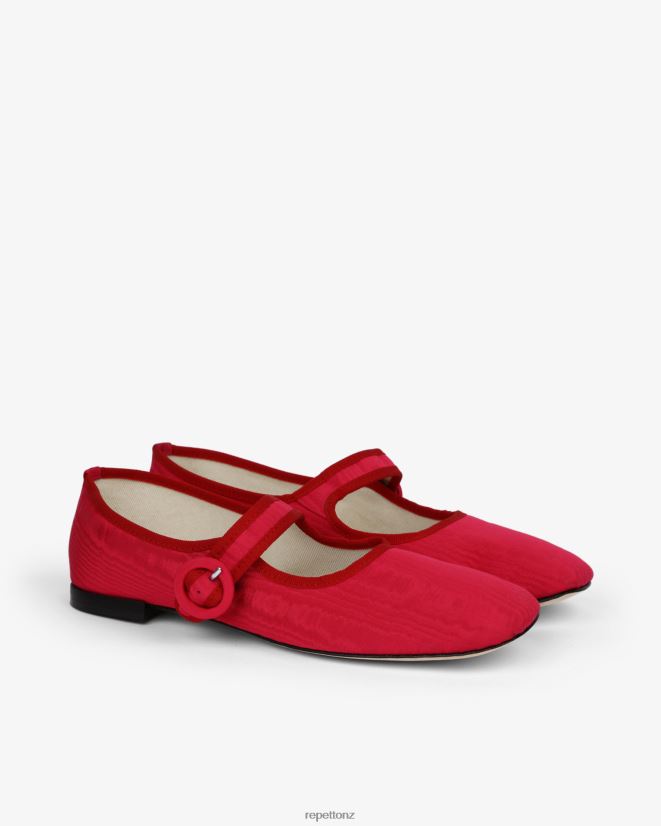 Repetto Women Georgia Mary Janes - Satin Raspberry Pink And Flammy Red Footwear PDFBZN167