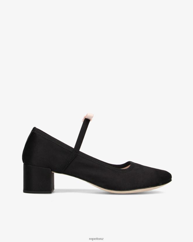 Repetto Women Guillemette Mary Janes - Satin Black And Iconic Pink Footwear PDFBZN152