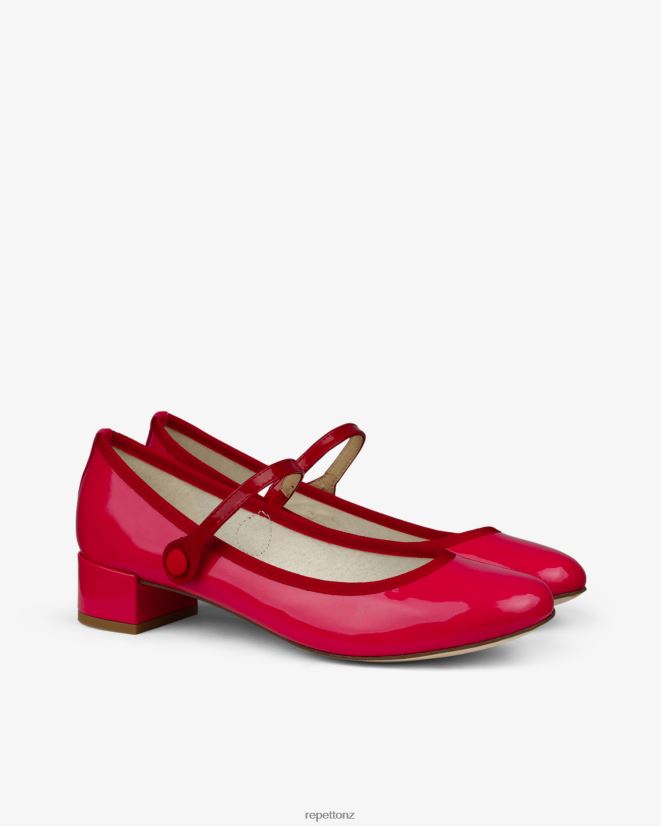 Repetto Women Rose Mary Janes Raspberry Pink And Flammy Red Footwear PDFBZN166