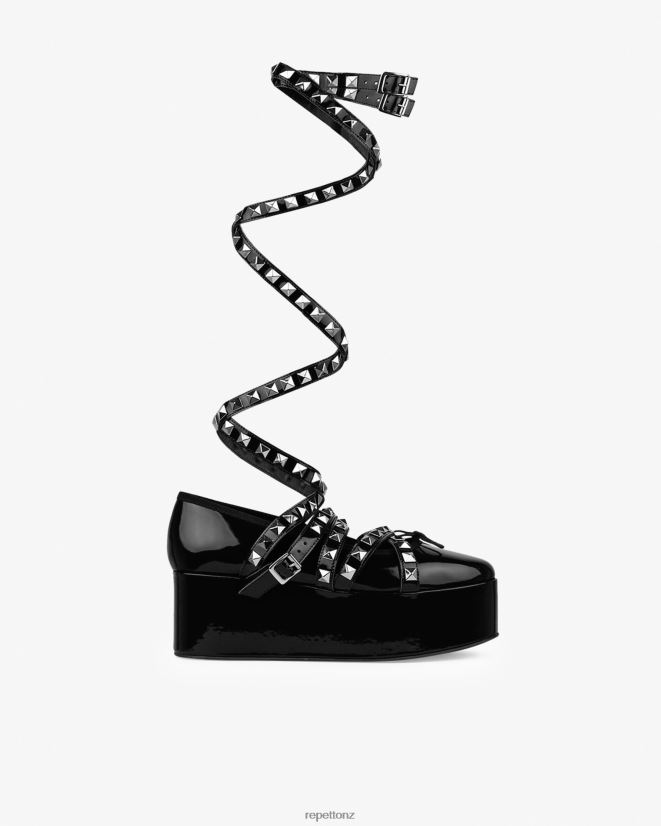 Repetto Women X Noir Kei Ninomiya - Platform Mary Janes With Ankle Strap Black Footwear PDFBZN181