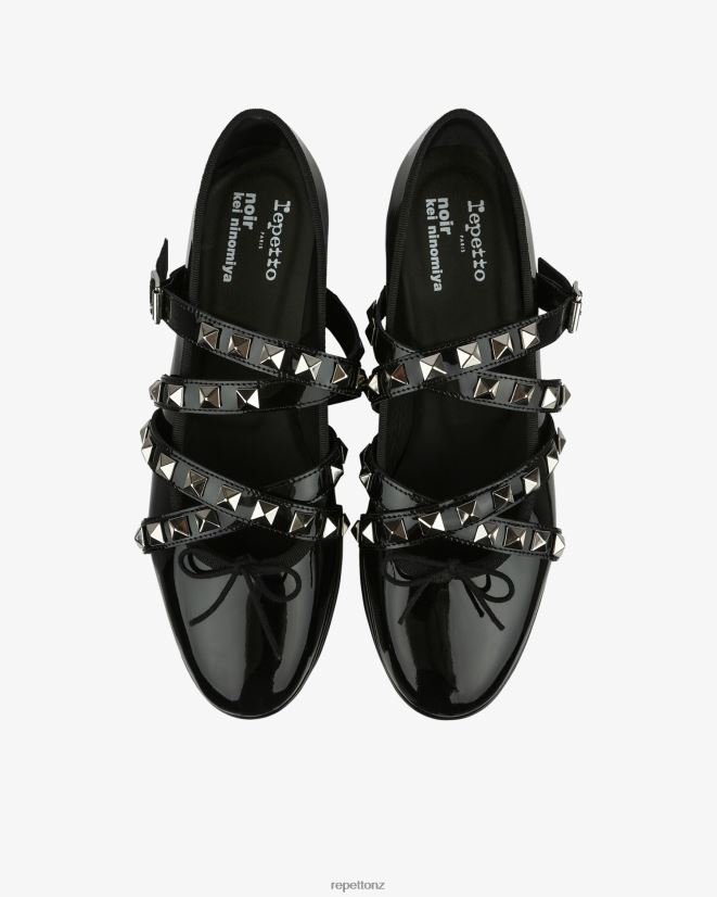 Repetto Women X Noir Kei Ninomiya - Platform Mary Janes With Studded Strap Black Footwear PDFBZN182