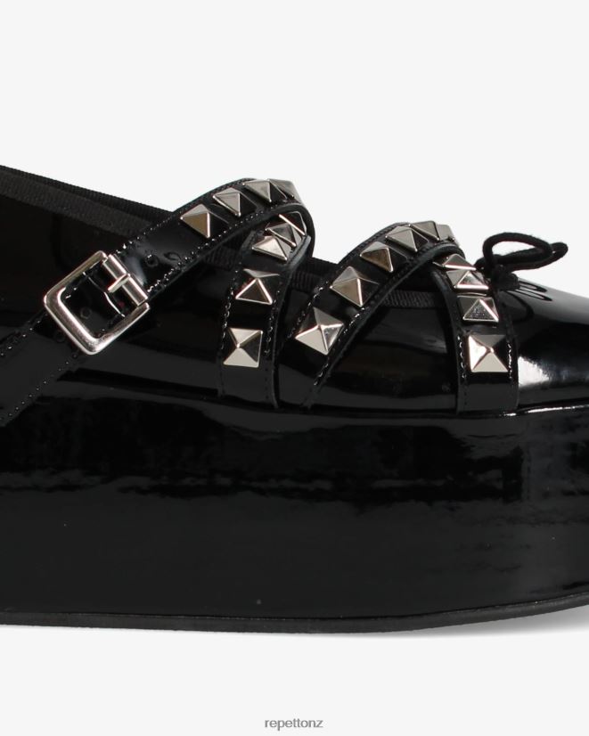 Repetto Women X Noir Kei Ninomiya - Platform Mary Janes With Studded Strap Black Footwear PDFBZN182