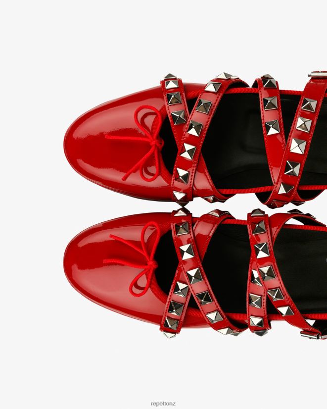 Repetto Women X Noir Kei Ninomiya - Platform Mary Janes With Studded Strap Flammy Red Footwear PDFBZN183